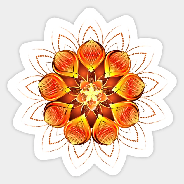 Abstract Orange Flower ( Abstract Flowers ) Sticker by Blackmoon9